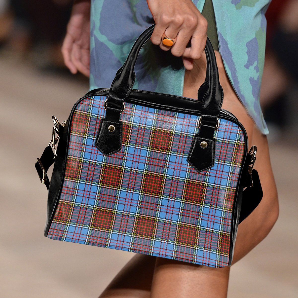 Anderson Modern Tartan Plaid Shoulder Handbag