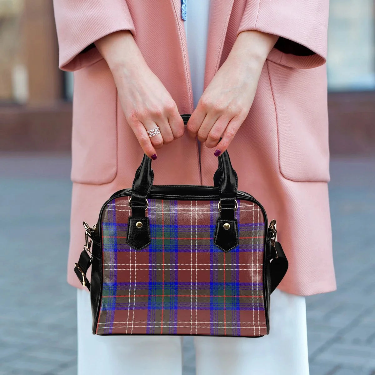 Chisholm Hunting Modern Tartan Plaid Shoulder Handbag