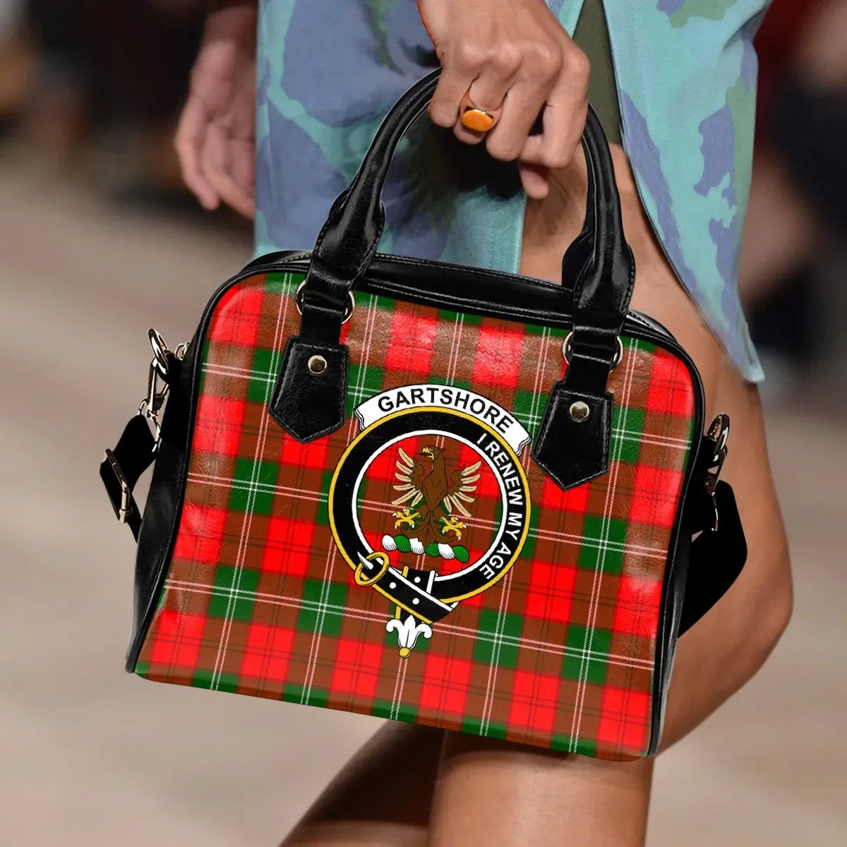 Gartshore Tartan Crest Shoulder Handbag