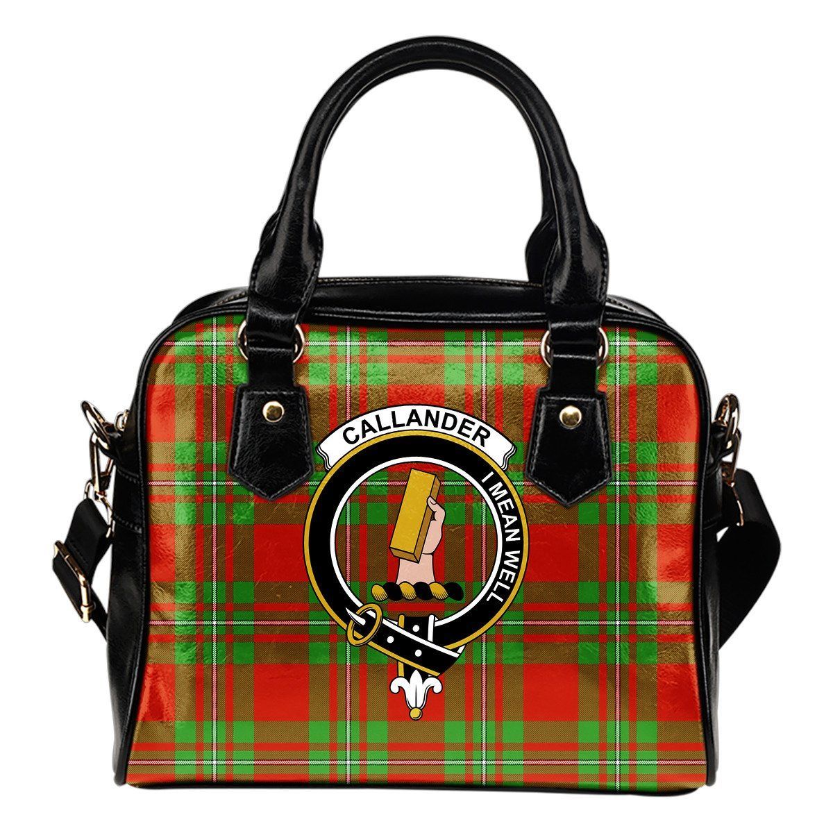 Callander Modern Tartan Crest Shoulder Handbag