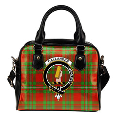 Callander Modern Tartan Crest Shoulder Handbag