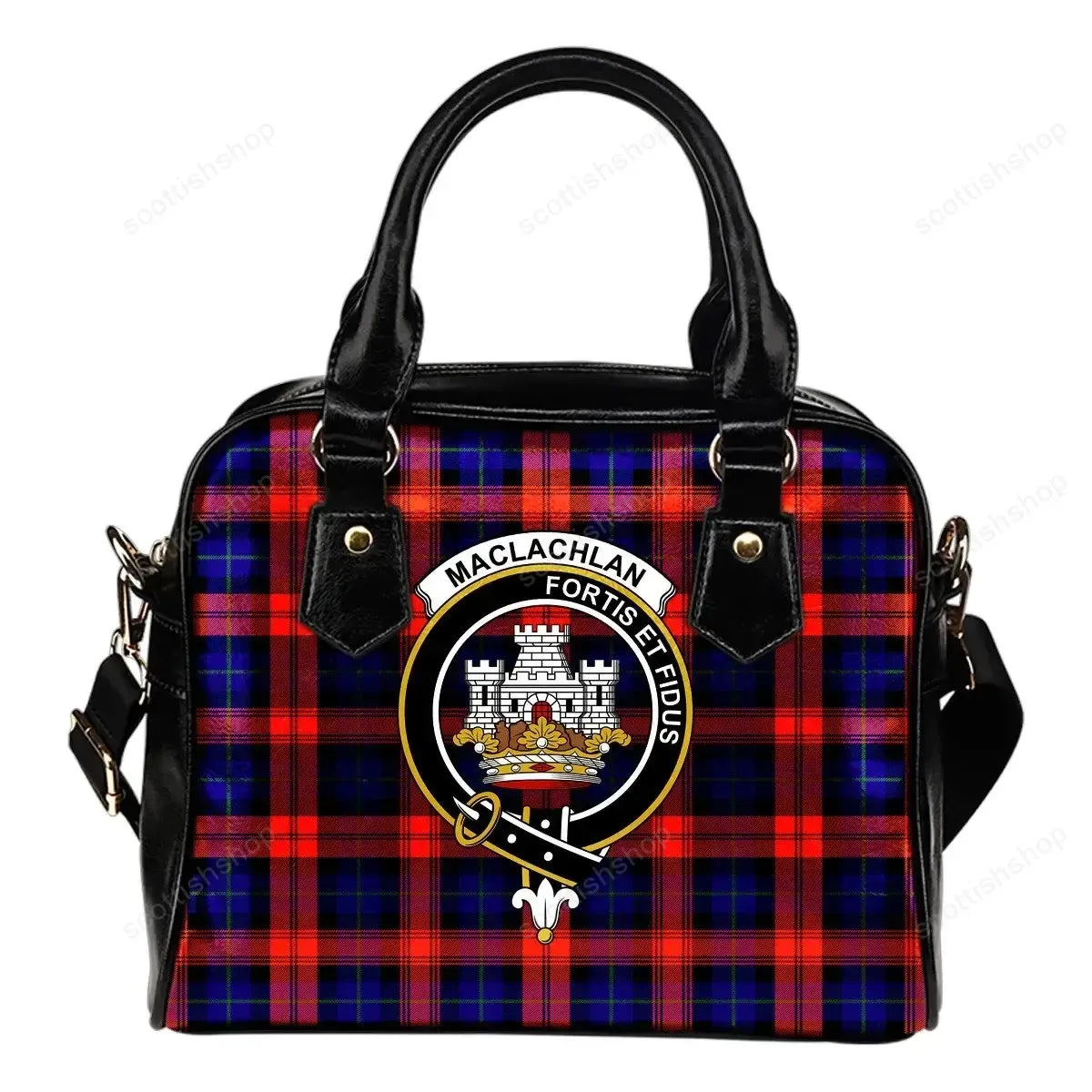 MacLachlan Modern Tartan Crest Shoulder Handbag