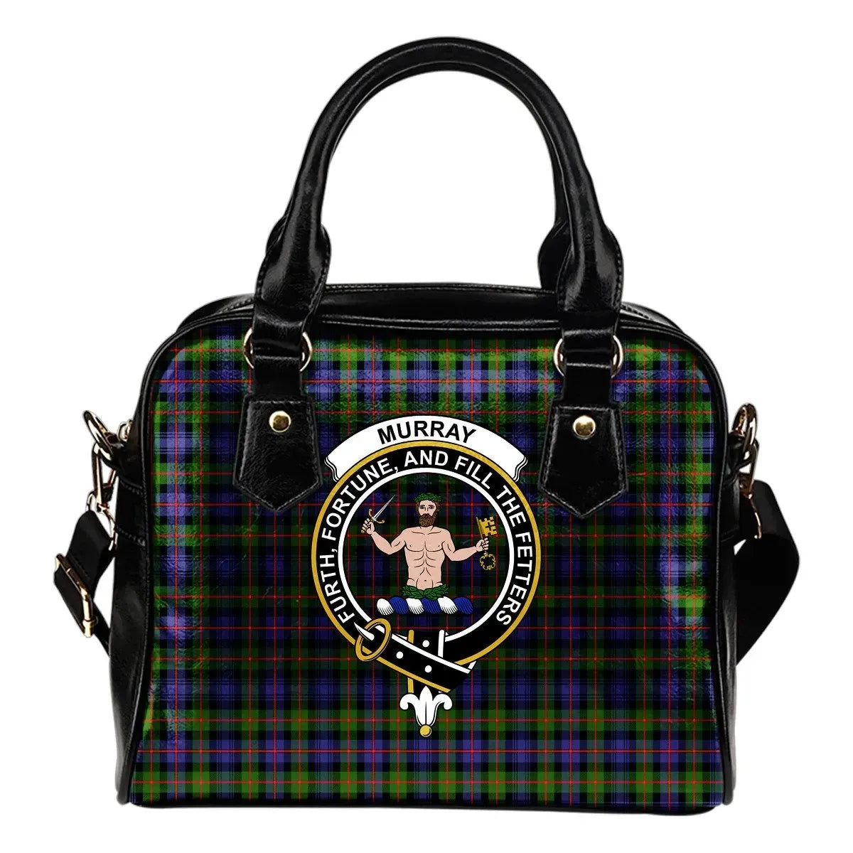 Murray of Atholl Modern Tartan Crest Shoulder Handbag