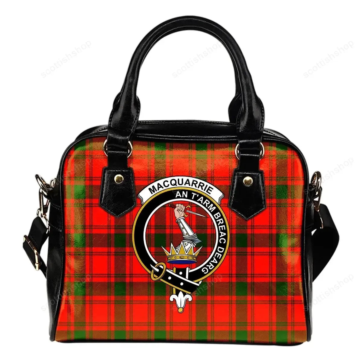 MacQuarrie Modern Tartan Crest Shoulder Handbag