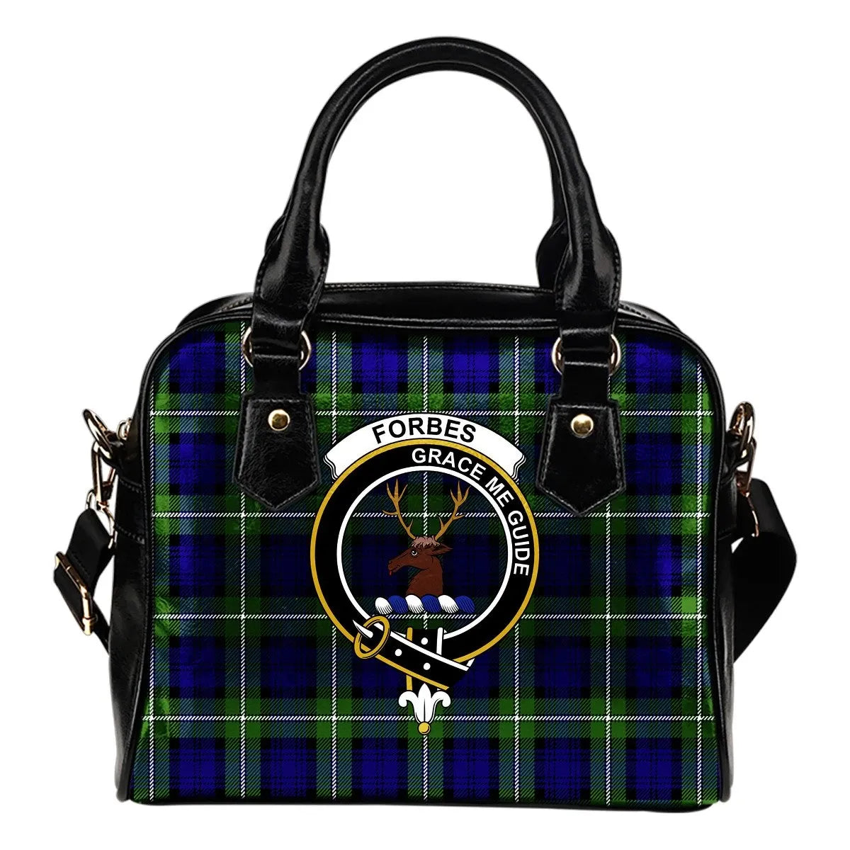 Forbes Modern Tartan Crest Shoulder Handbag