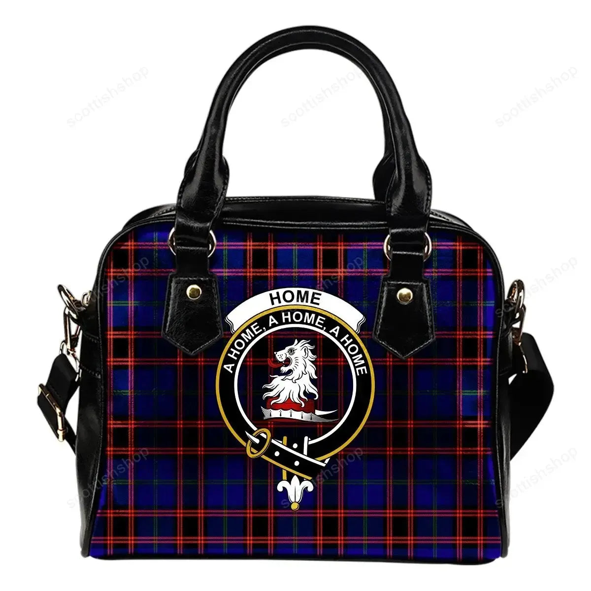 Home Modern Tartan Crest Shoulder Handbag