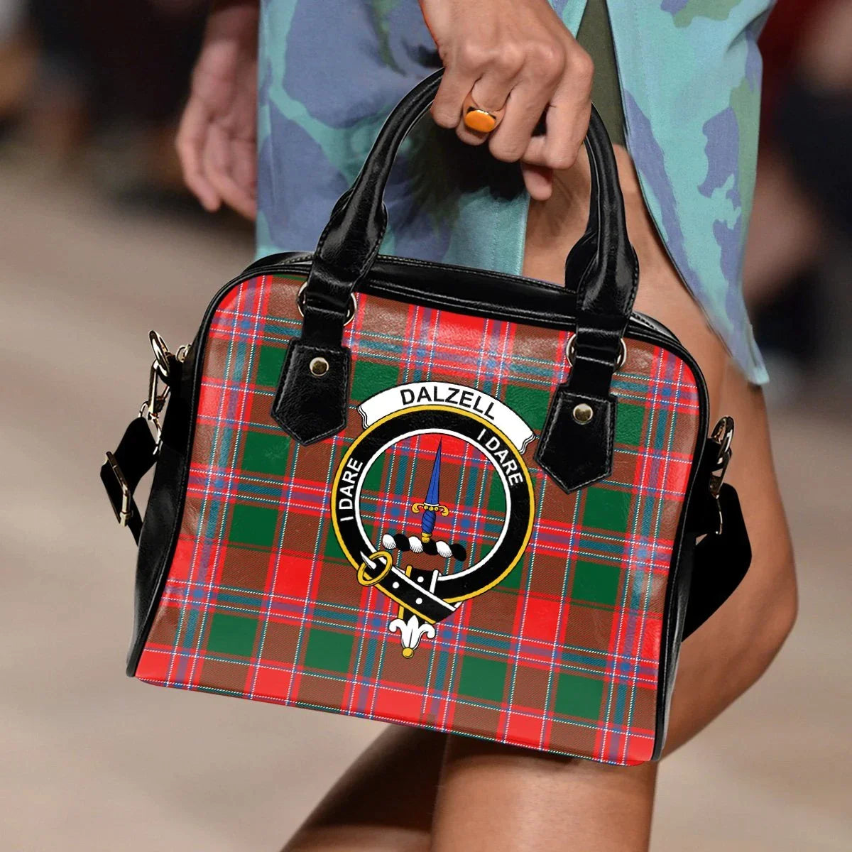 Dalziel Modern Tartan Crest Shoulder Handbag