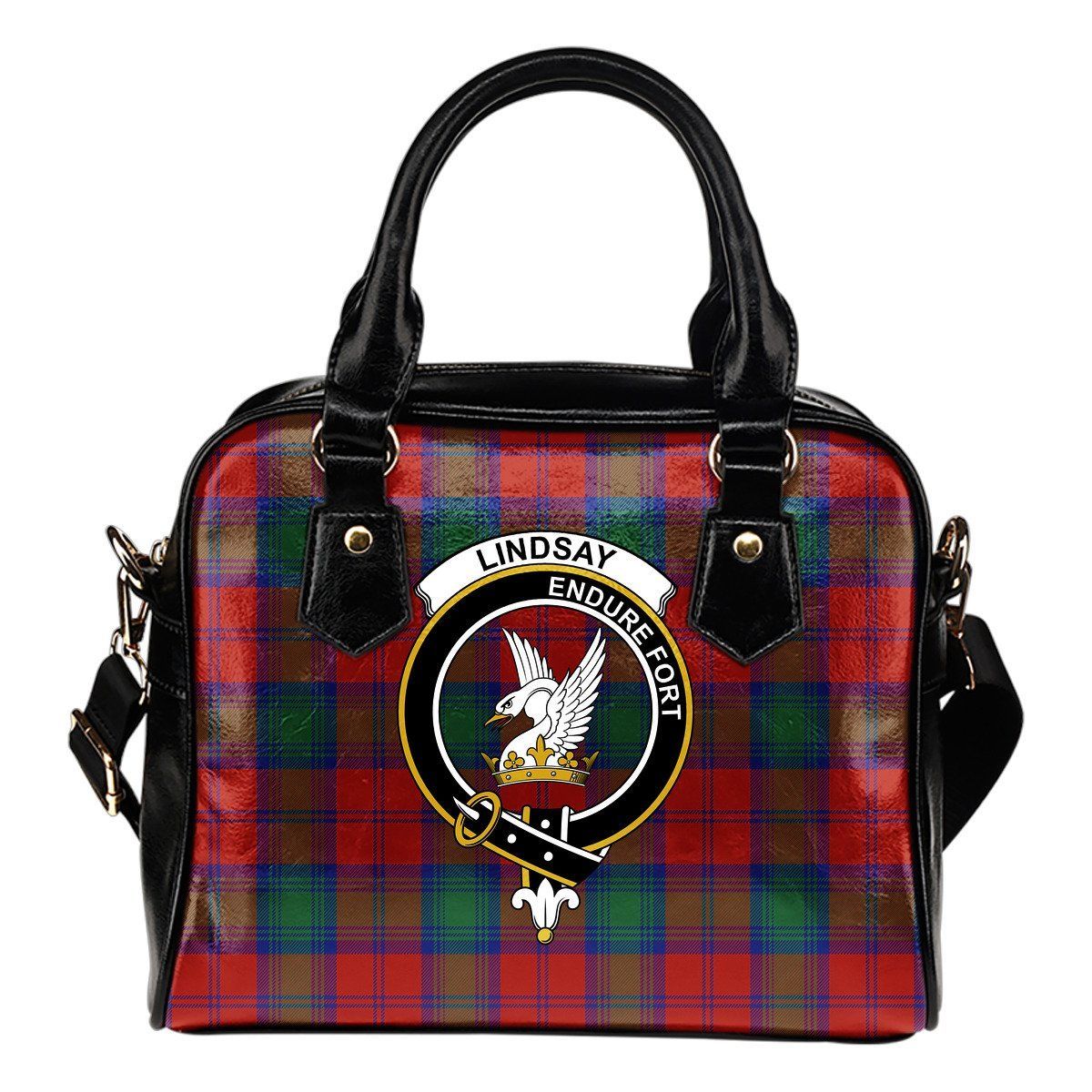 Lindsay Modern Tartan Crest Shoulder Handbag