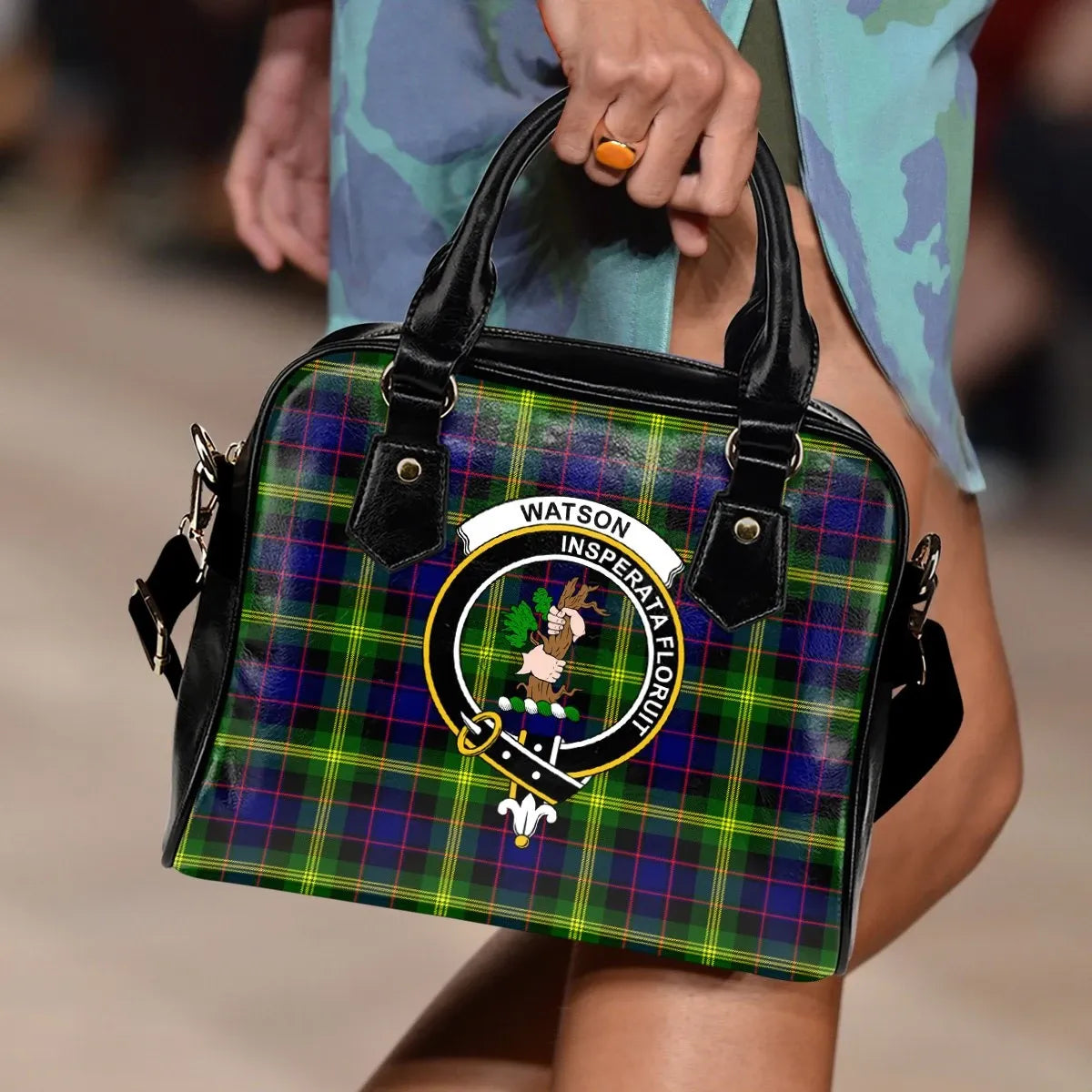 Watson Modern Tartan Crest Shoulder Handbag