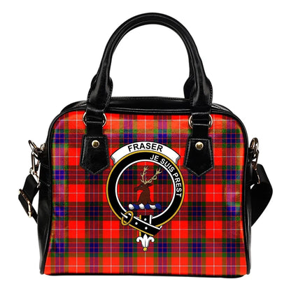 Fraser of Lovat Tartan Crest Shoulder Handbag