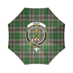 Gray Hunting Tartan Crest Umbrellas