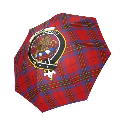 Leslie Modern Tartan Crest Umbrellas