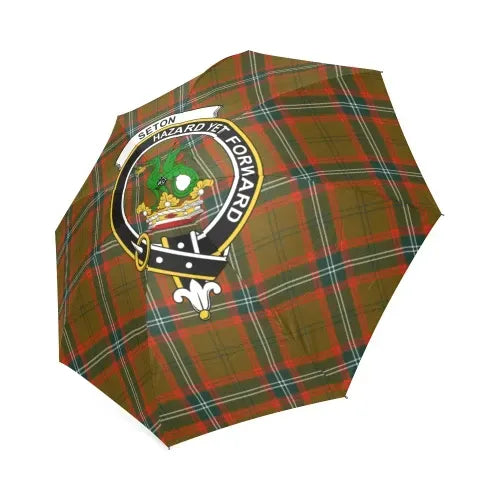 Seton Hunting Modern Tartan Crest Umbrellas