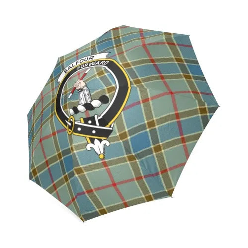 Balfour Blue Tartan Crest Umbrellas