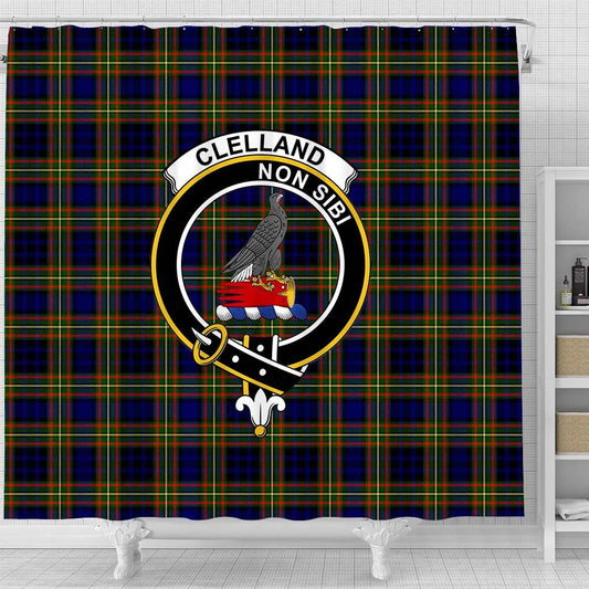 Clelland Tartan Crest Shower Curtain