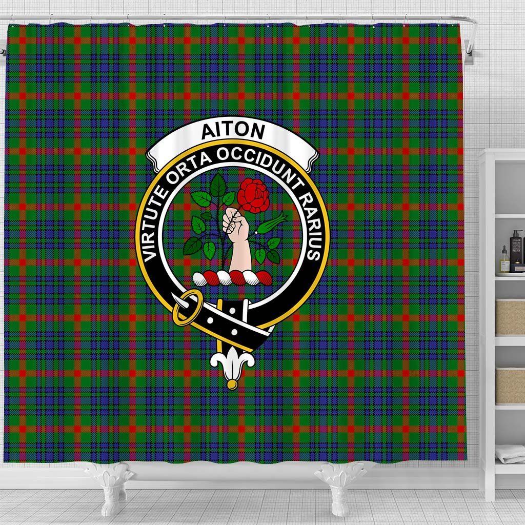 Aiton Tartan Crest Shower Curtain