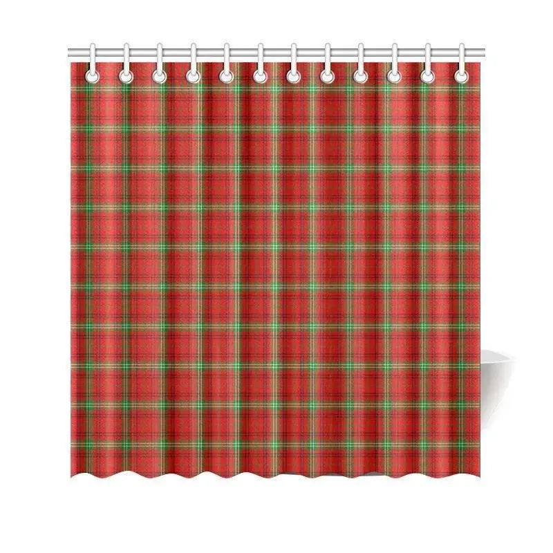 Morrison Red Modern Tartan Plaid Shower Curtain