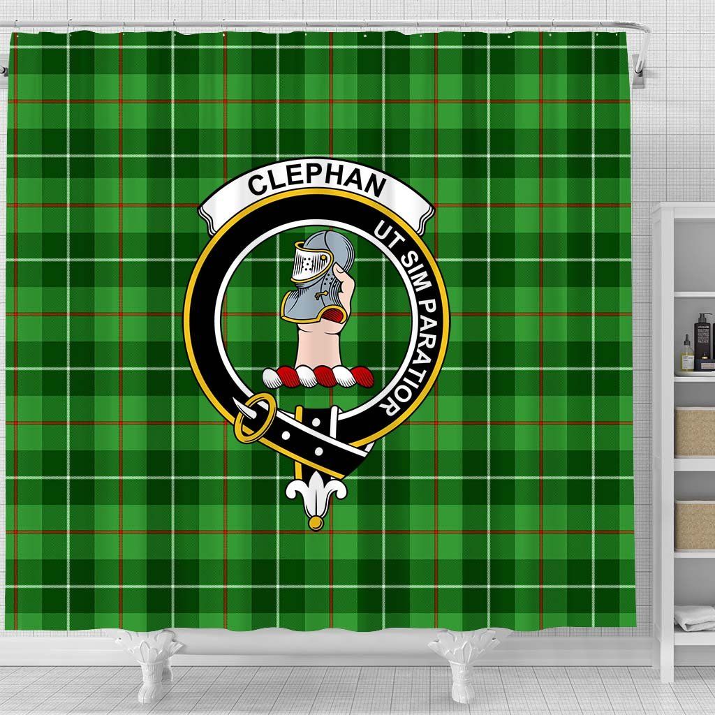 Clephane (or Clephan) Tartan Crest Shower Curtain