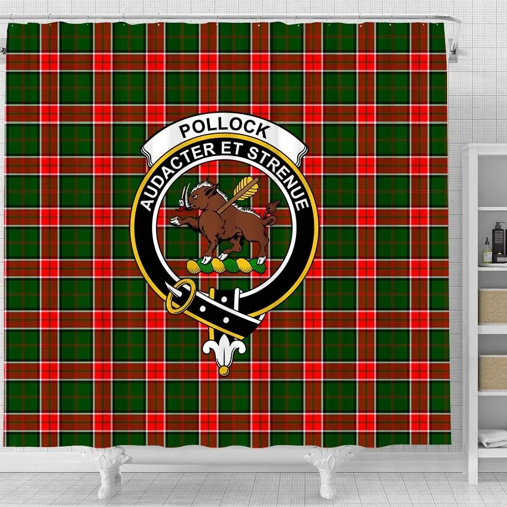 Pollock Tartan Crest Shower Curtain