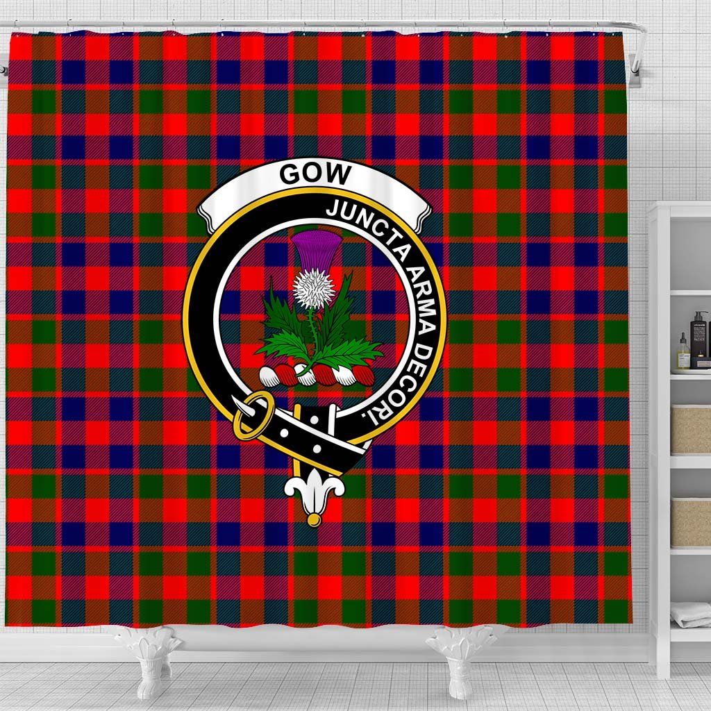Gow (of Skeoch) Tartan Crest Shower Curtain