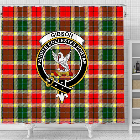 Gibson Tartan Crest Shower Curtain