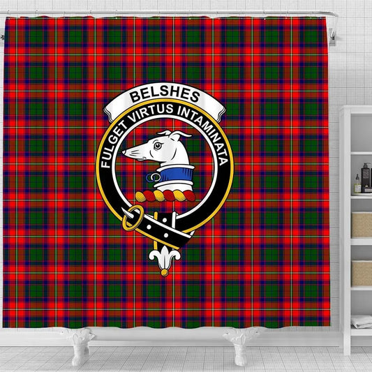 Belshes Tartan Crest Shower Curtain