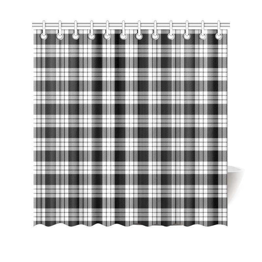 Macfarlane Black _ White Tartan Plaid Shower Curtain