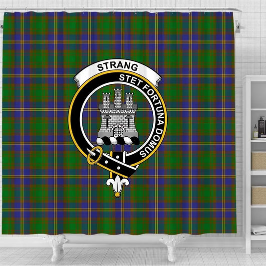 Strange (or Strang) Tartan Crest Shower Curtain