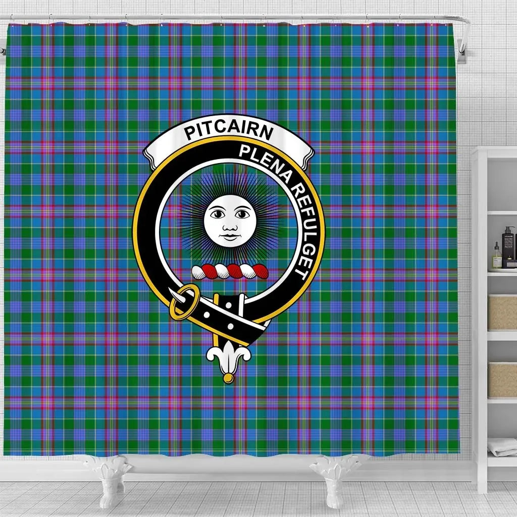 Pitcairn Tartan Crest Shower Curtain