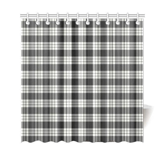 Macfarlane Black _ White Ancient Tartan Plaid Shower Curtain