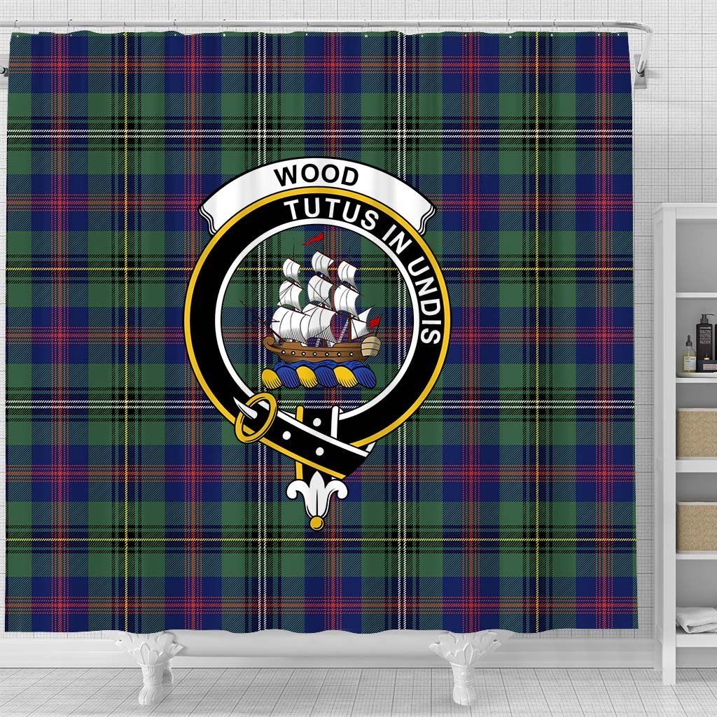 Wood Tartan Crest Shower Curtain