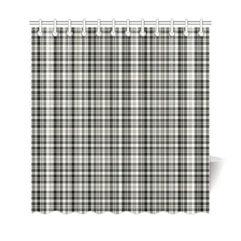 Scott Black & White Ancient Tartan Plaid Shower Curtain