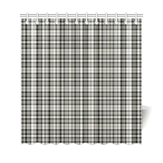 Scott Black & White Ancient Tartan Plaid Shower Curtain