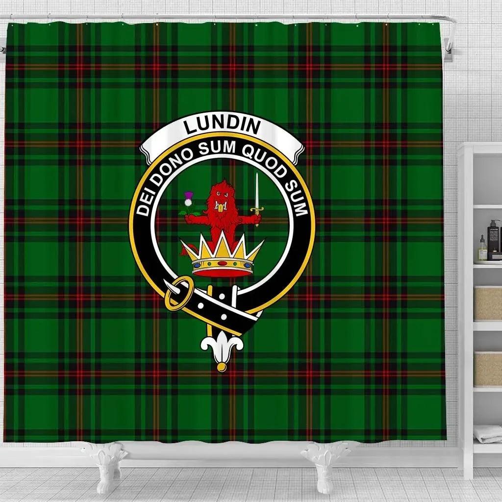 Lundin Tartan Crest Shower Curtain