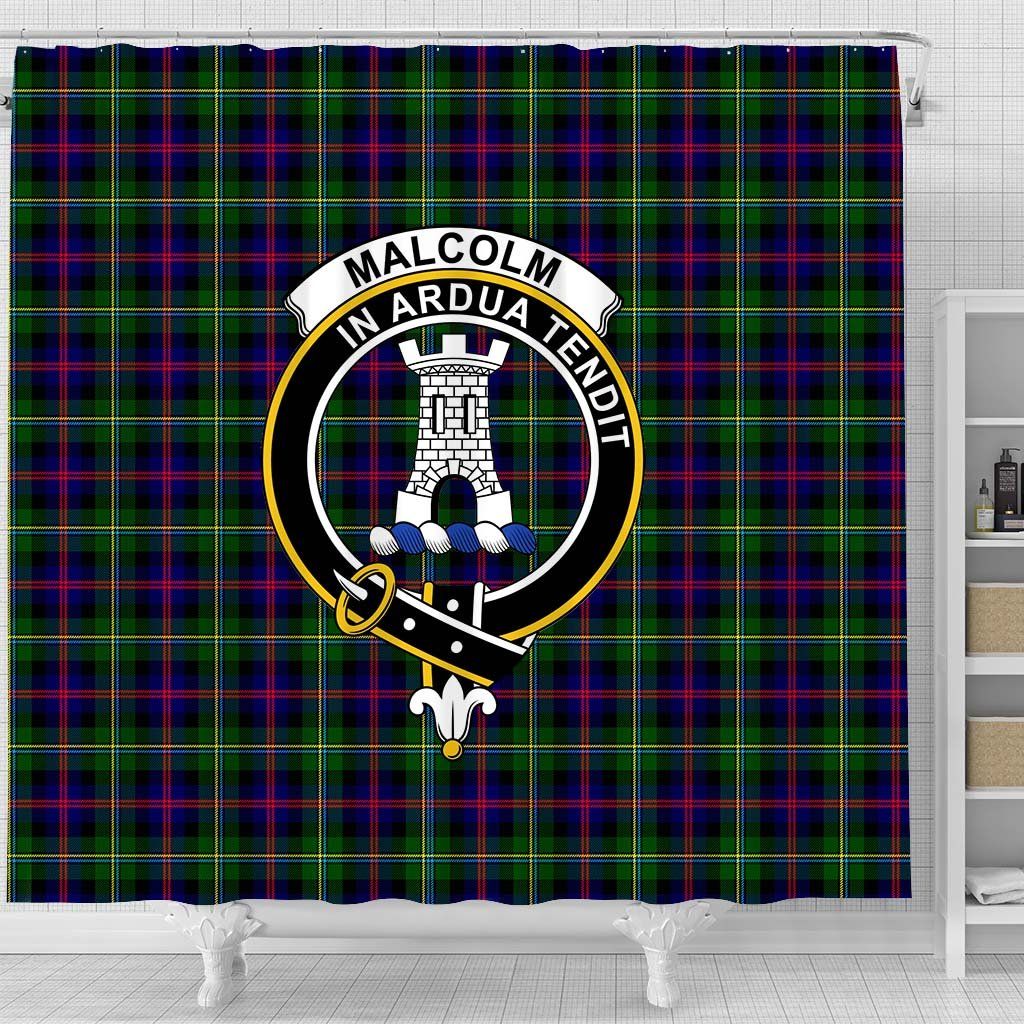 Malcolm (or MacCallum) Tartan Crest Shower Curtain