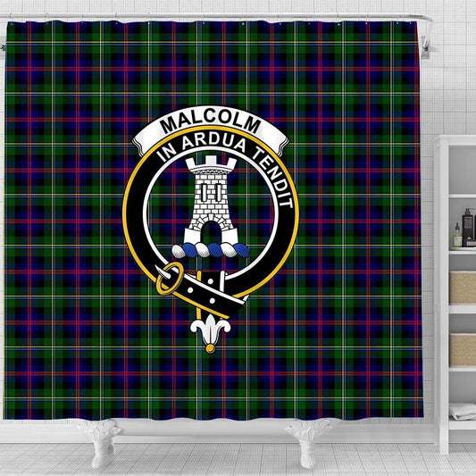 Malcolm (or MacCallum) Tartan Crest Shower Curtain