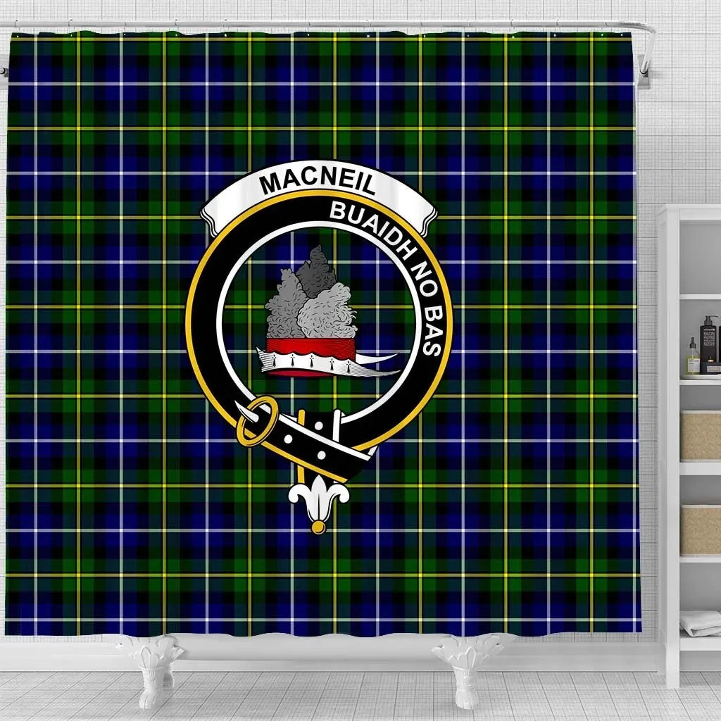 MacNeil of Barra Tartan Crest Shower Curtain