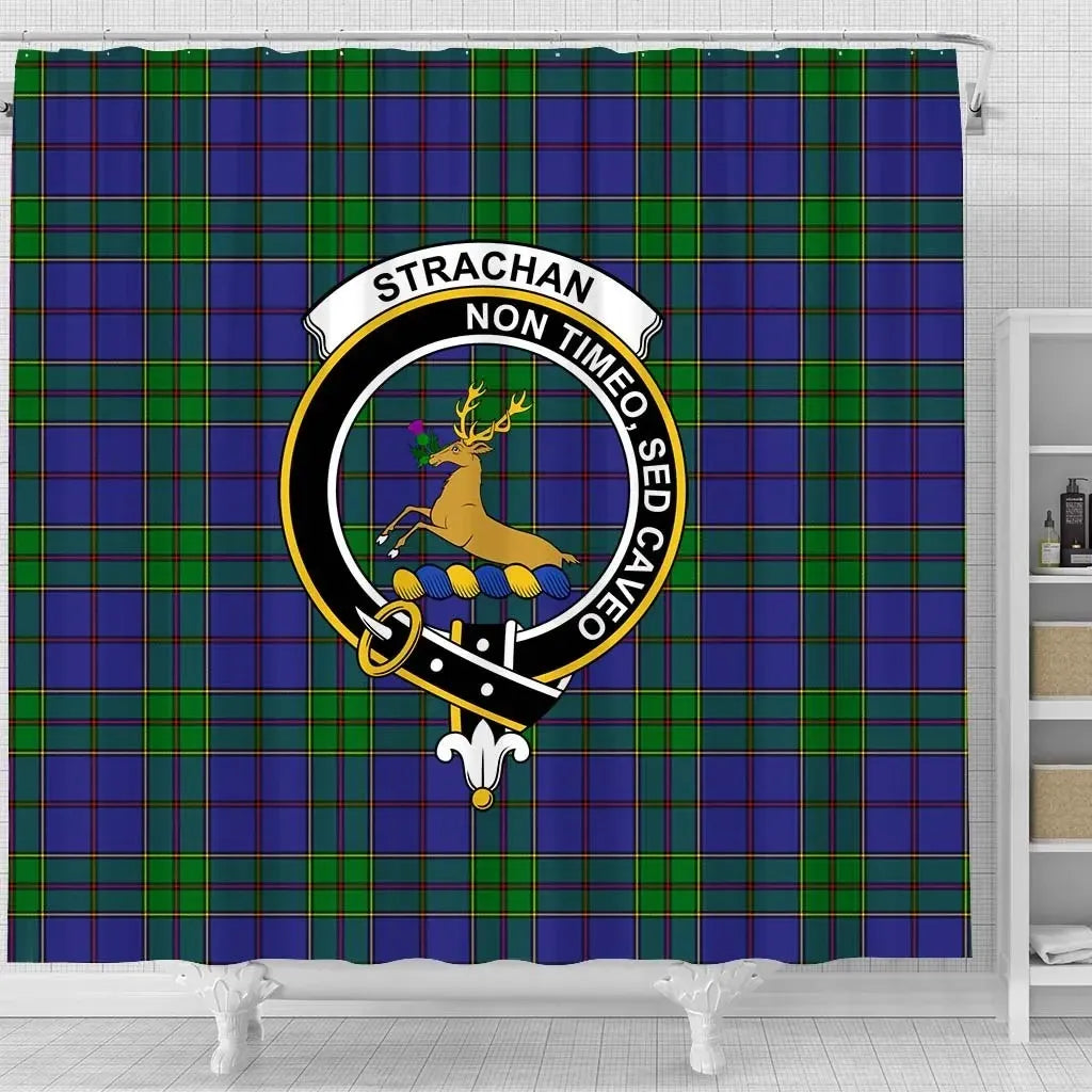 Strachan Tartan Crest Shower Curtain