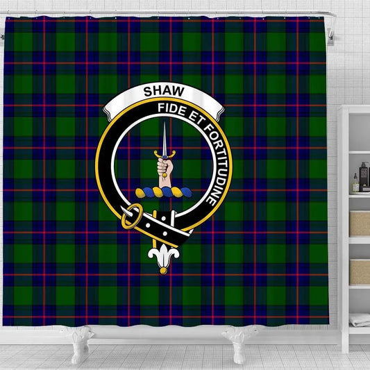 Shaw (of Tordarroch) Tartan Crest Shower Curtain