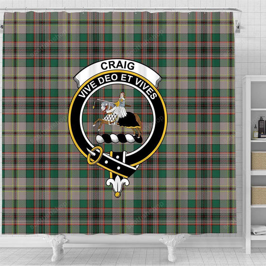 Craig Ancient Tartan Crest Shower Curtain