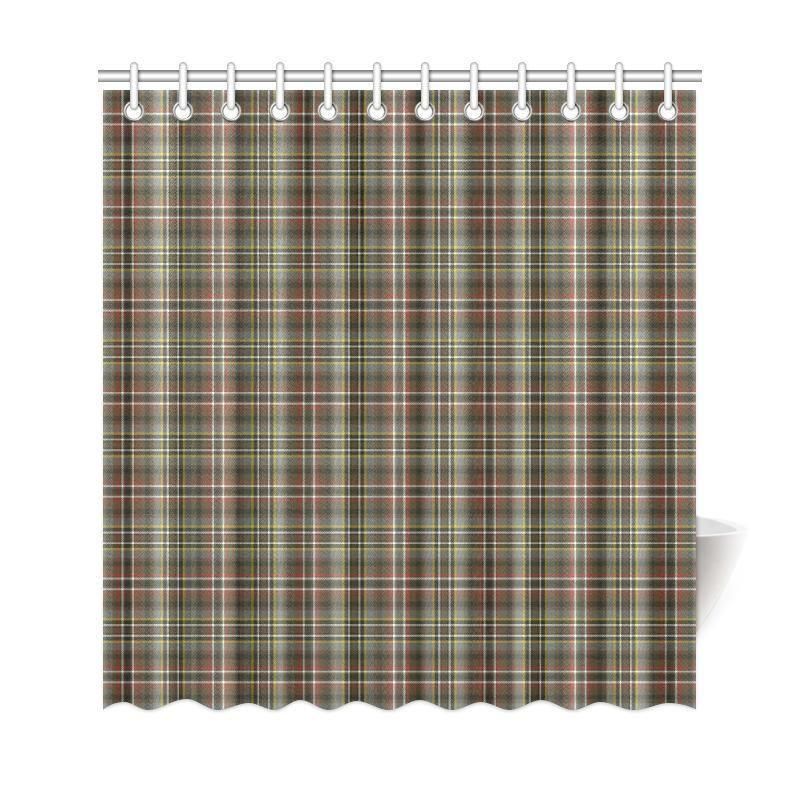 Scott Green Weathered Tartan Plaid Shower Curtain