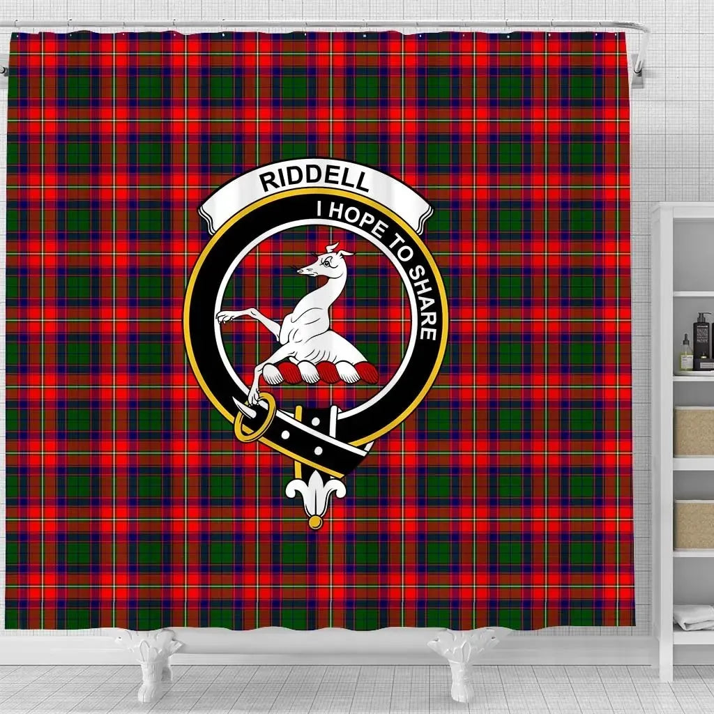 Riddell Tartan Crest Shower Curtain