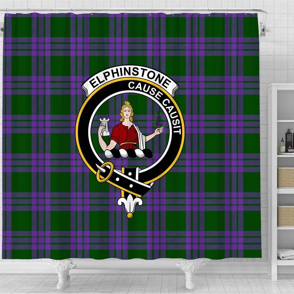Elphinstone Tartan Crest Shower Curtain
