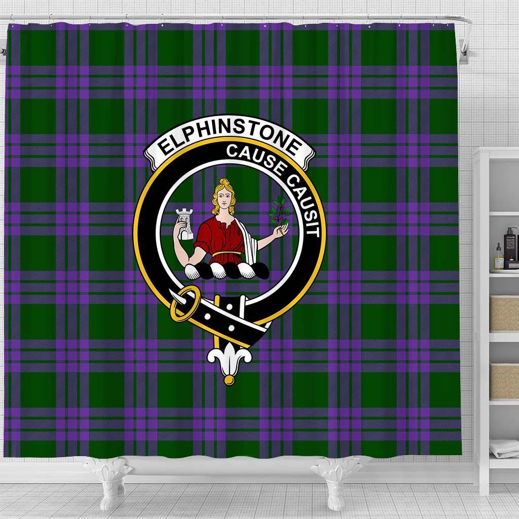 Elphinstone Tartan Crest Shower Curtain