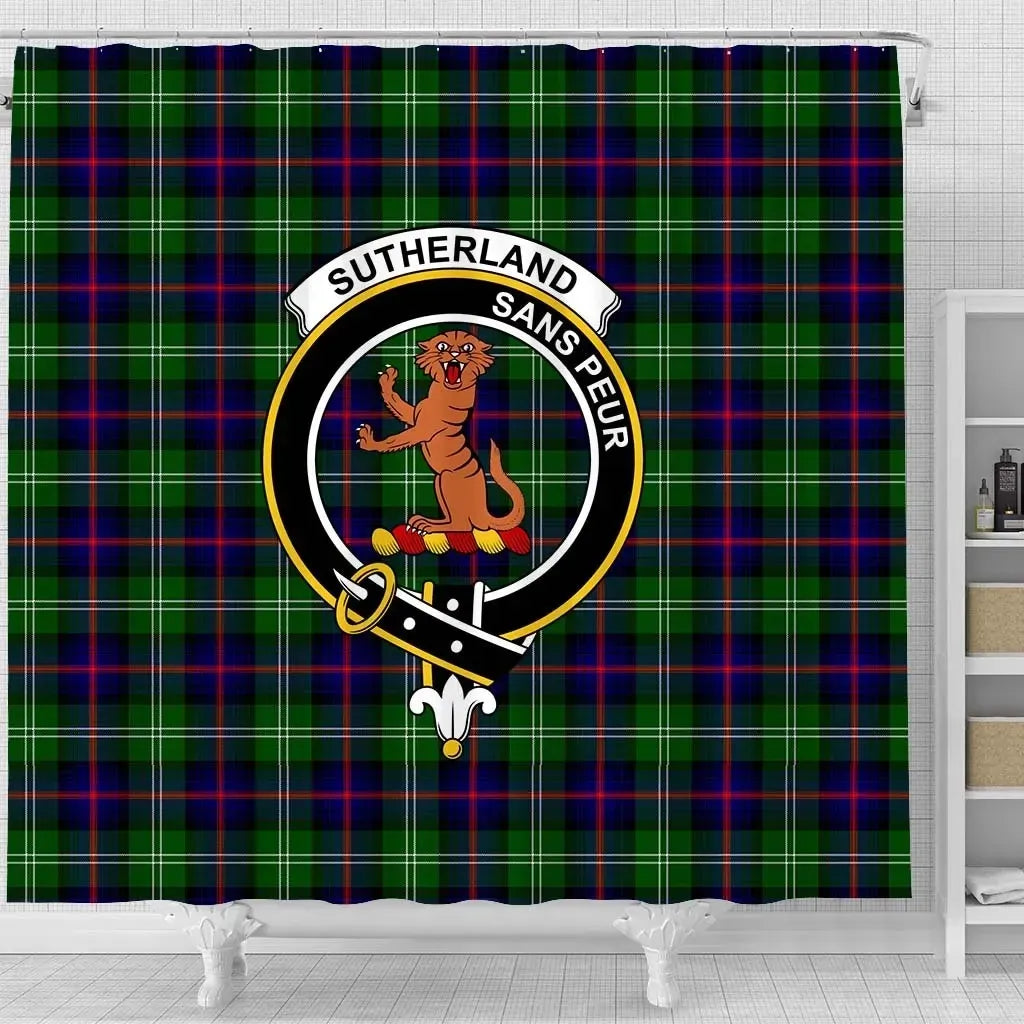 Sutherland I Tartan Crest Shower Curtain