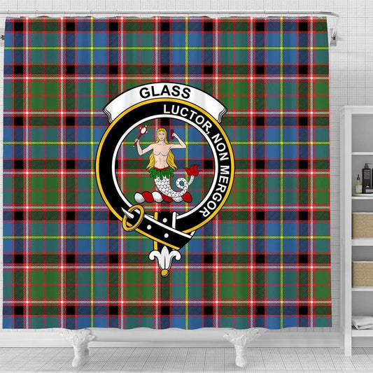 Glass Tartan Crest Shower Curtain