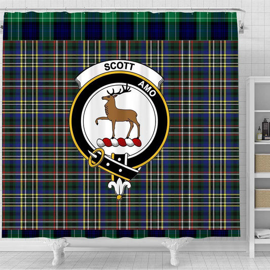 Scott Green Modern (1) Tartan Crest Shower Curtain