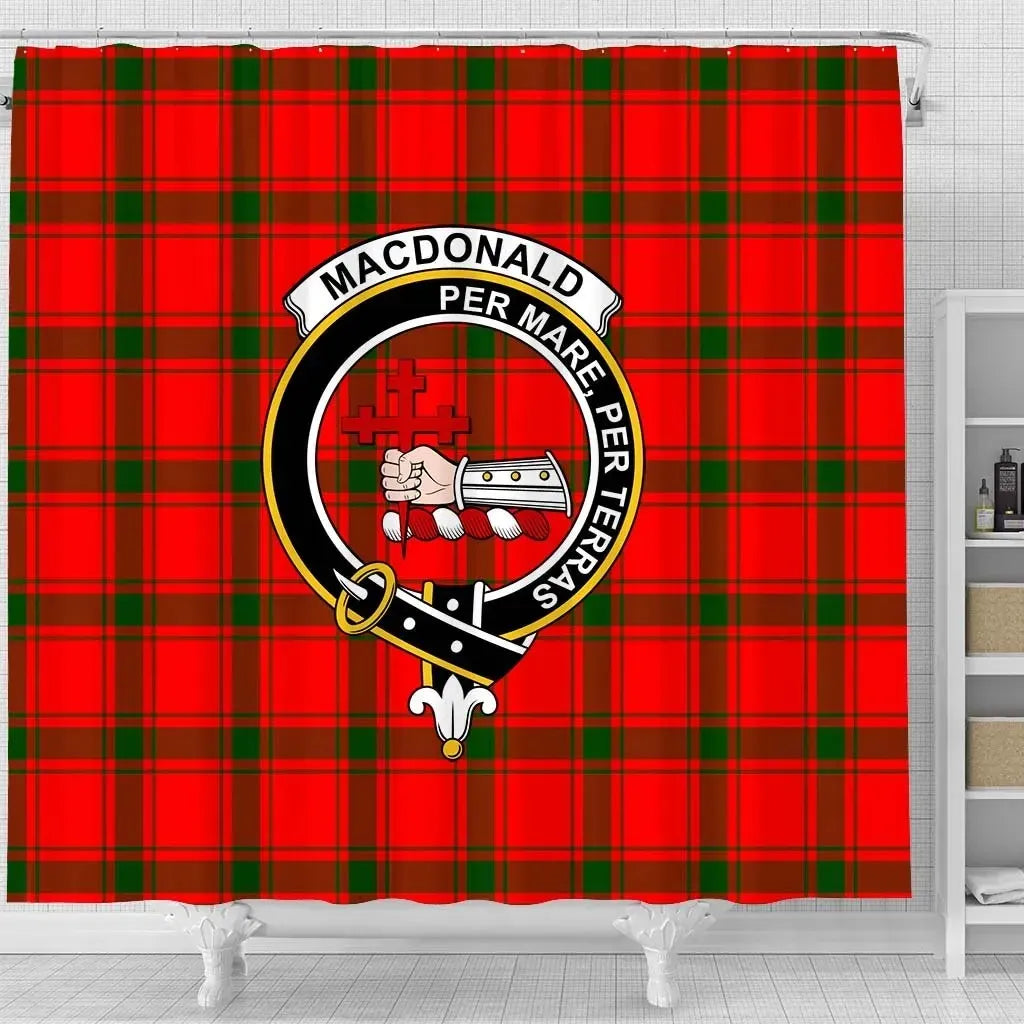 MacDonald (of Sleat) Tartan Crest Shower Curtain
