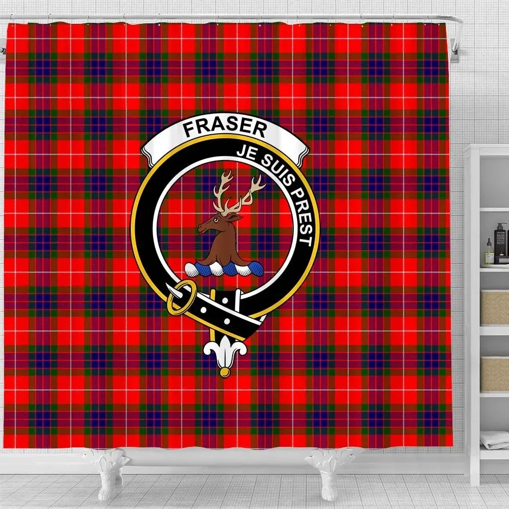 Fraser (of Lovat) Tartan Crest Shower Curtain