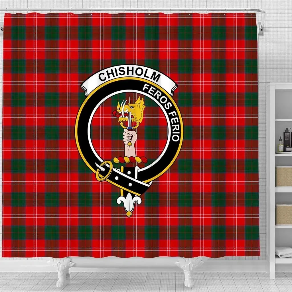 Chisholm Tartan Crest Shower Curtain